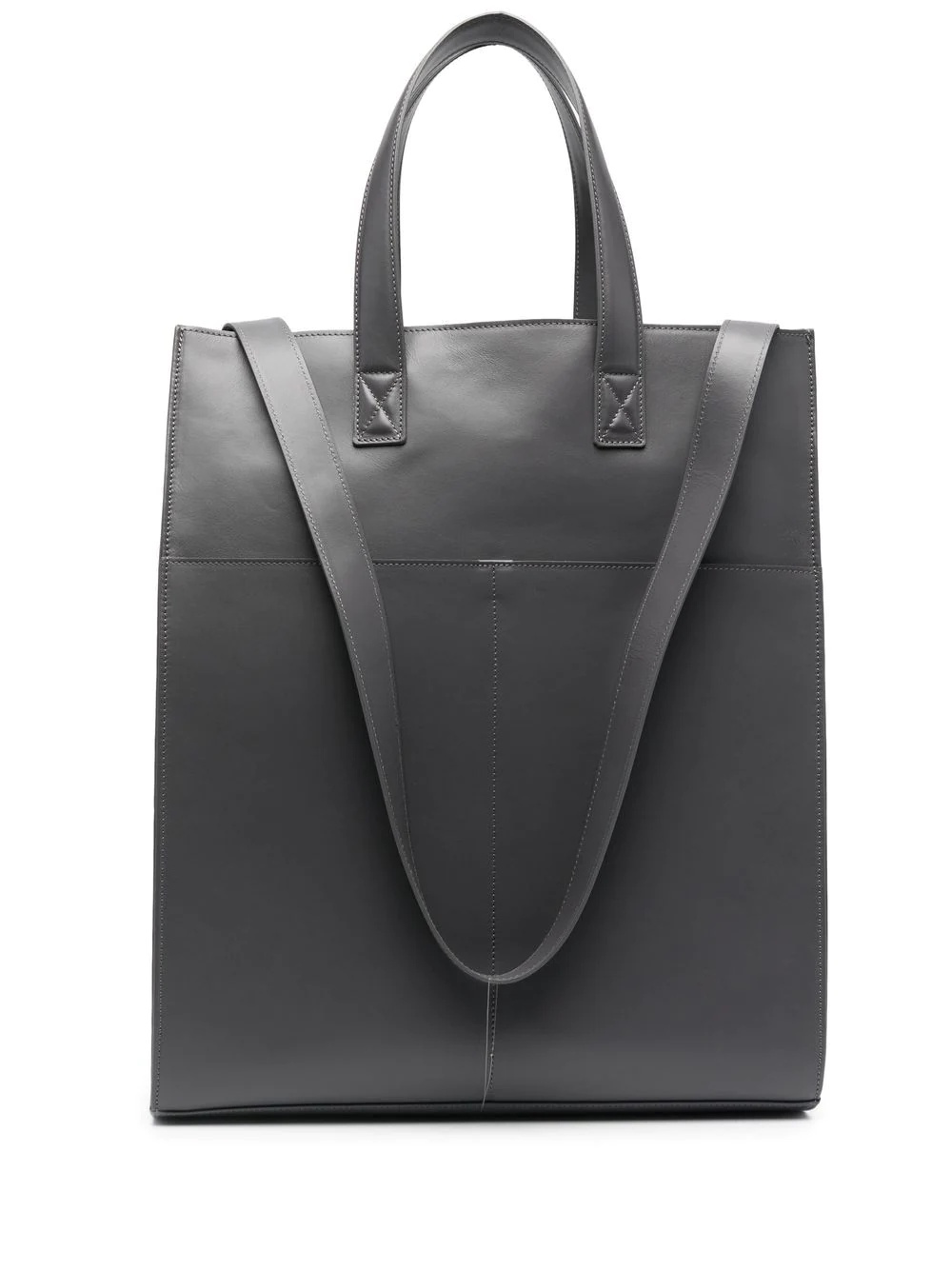 large rectangular leather tote bag - 1