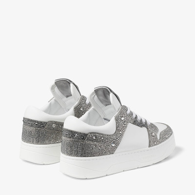 JIMMY CHOO Florent/F
White Leather and Shimmer Suede Trainers with Crystals outlook