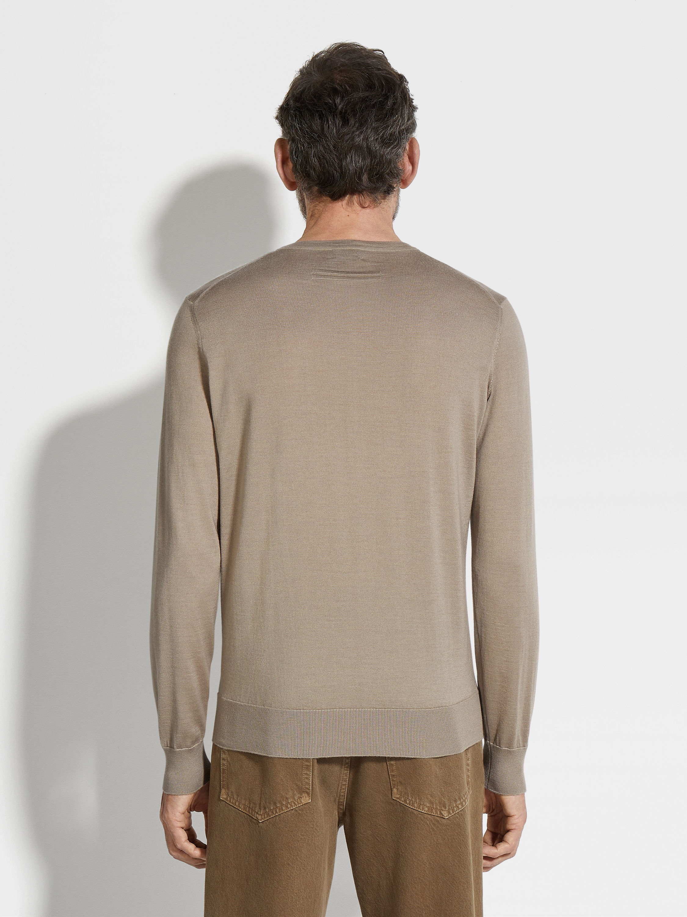 LIGHT TAUPE CASHSETA CREWNECK - 5