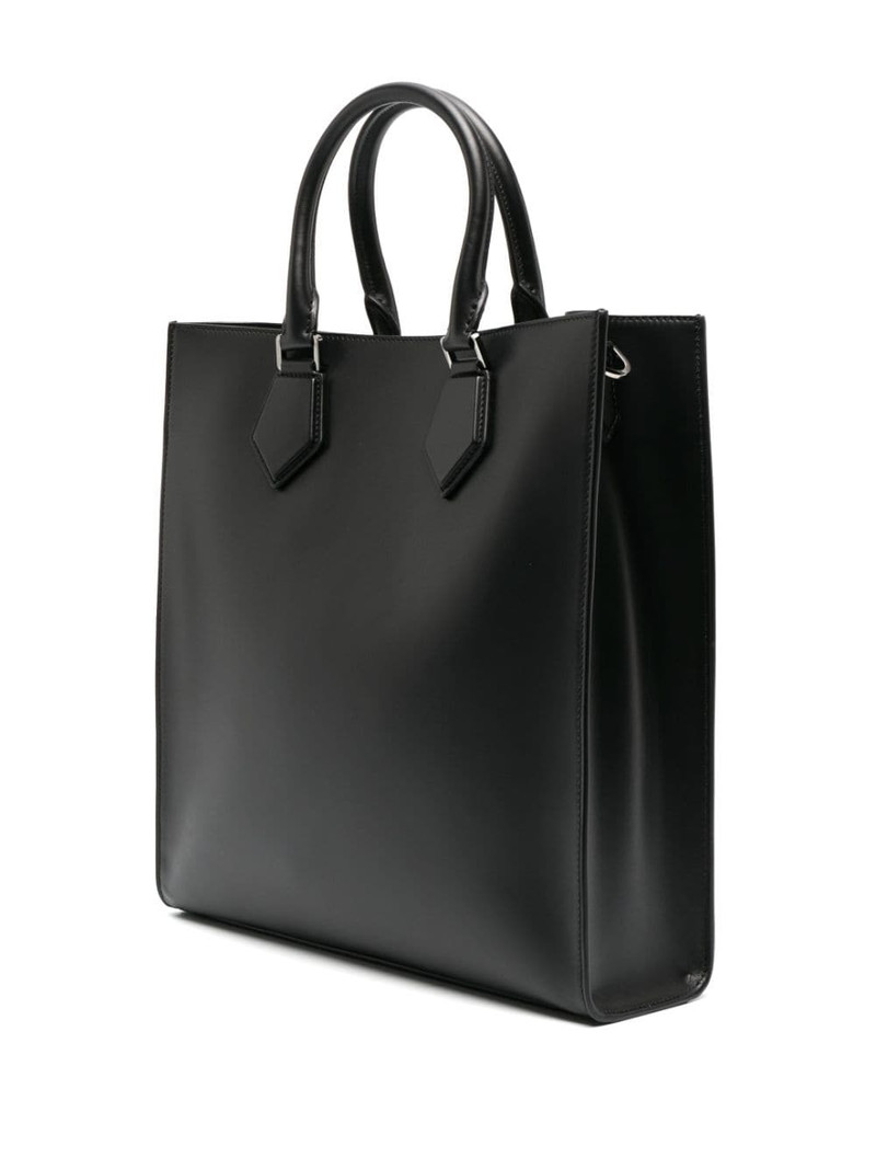 logo-embossed leather tote bag 3