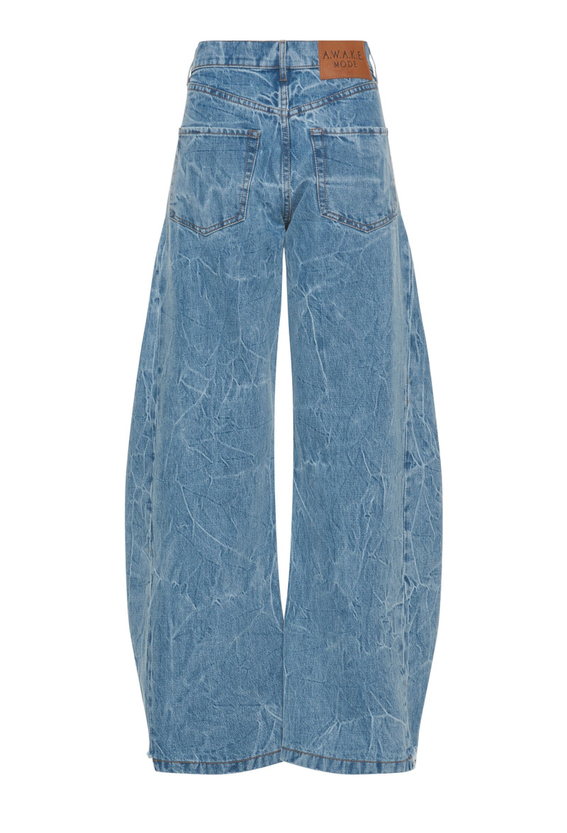 DENIM JEANS WITH INSERTS INDIGO ACID WASH 8