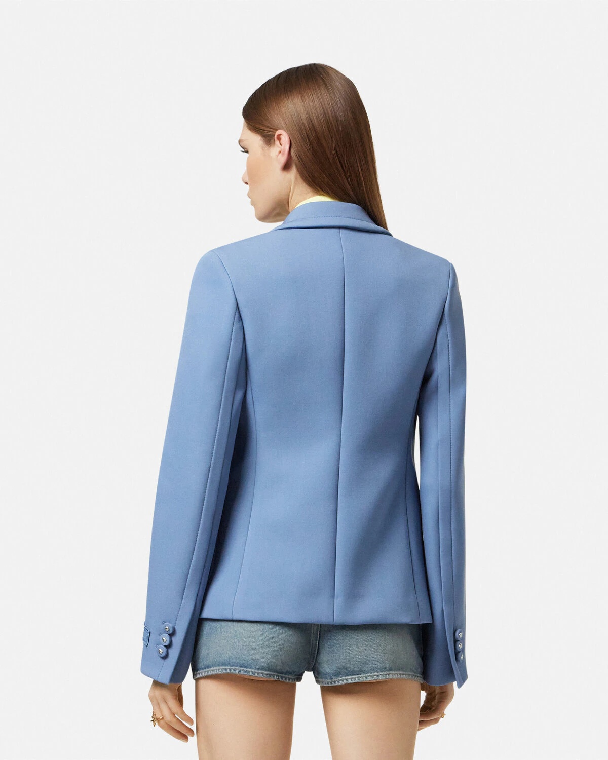 Scuba-Wool Double-Breasted Fitted Blazer - 5
