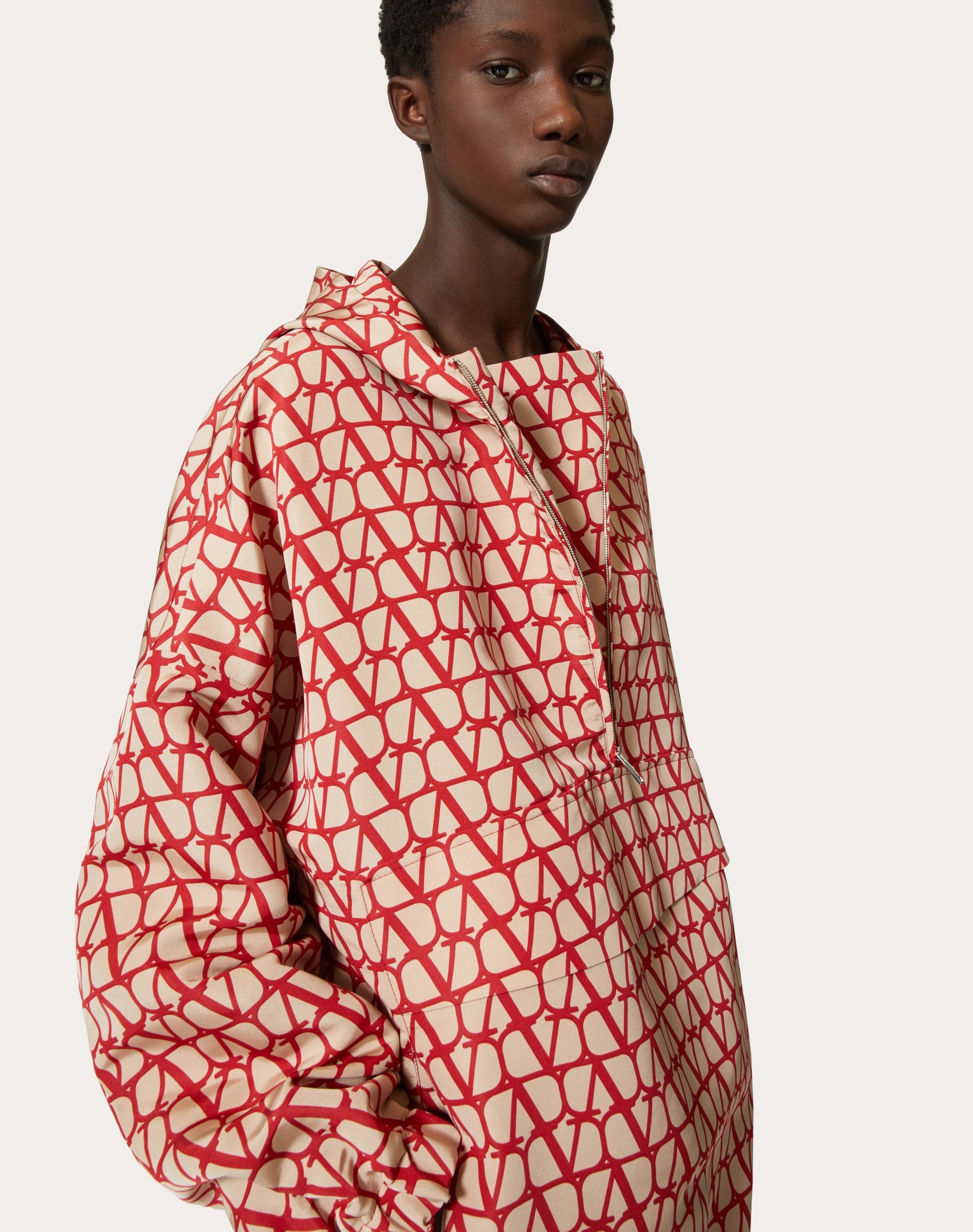 SILK FAILLE ANORAK WITH ALL-OVER TOILE ICONOGRAPHE PRINT - 5