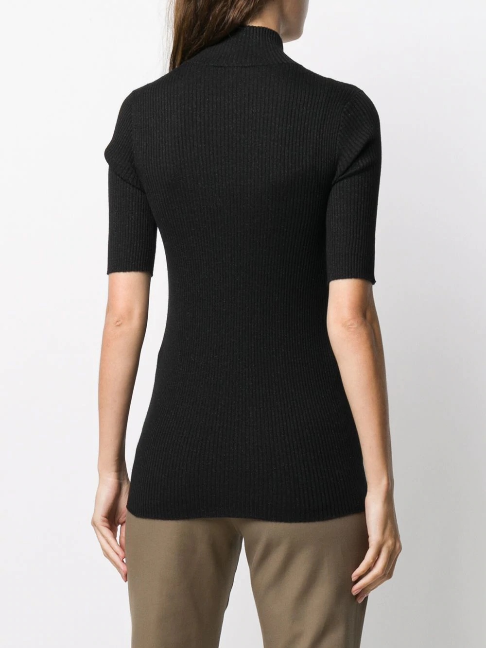 metal-effect rib-knit top - 4