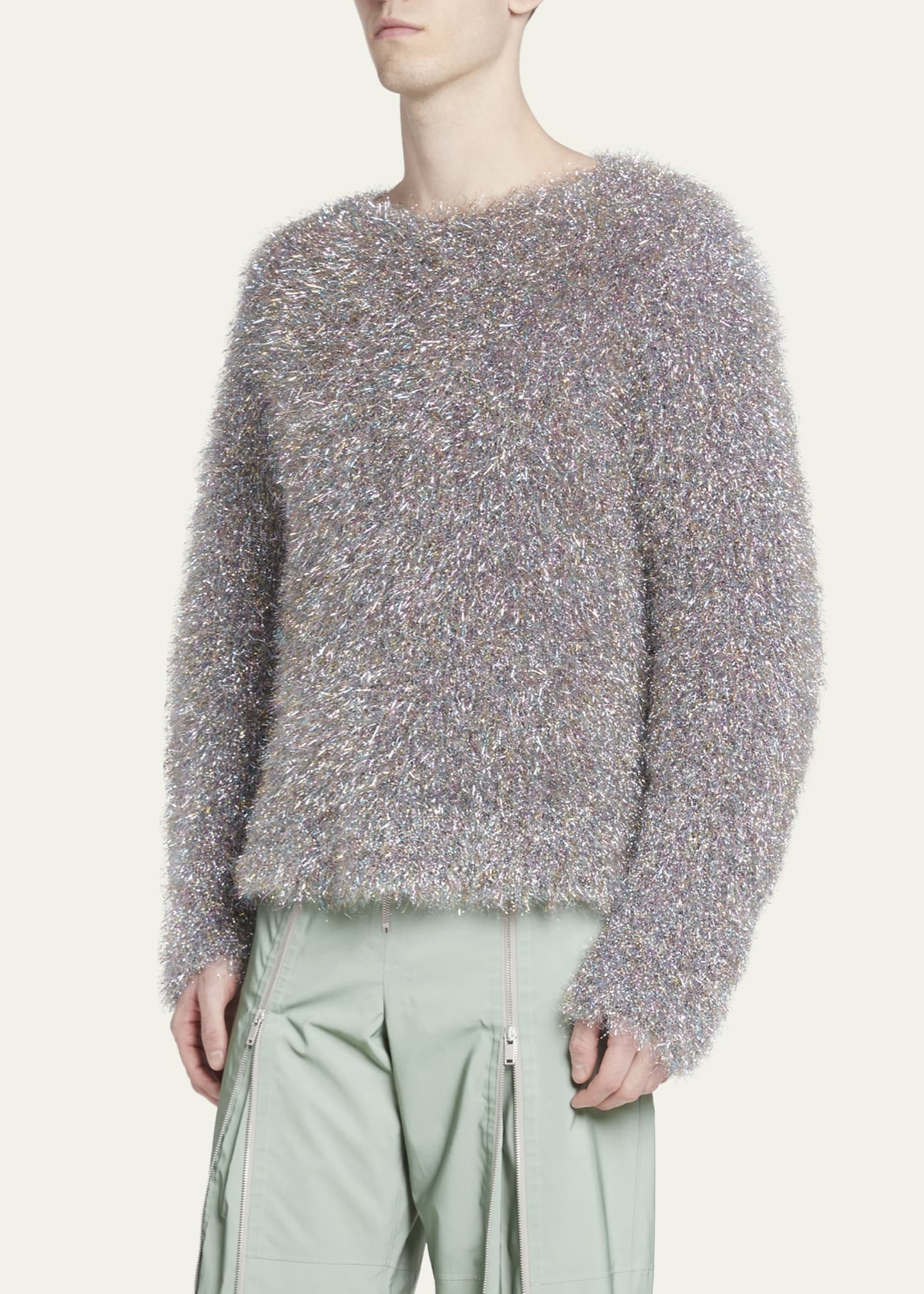 Men's Shaggy Multicolor Lurex Sweater - 4