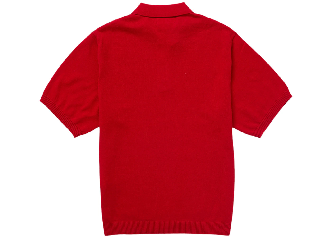 Supreme Plaid Knit S/S Polo Red - 2