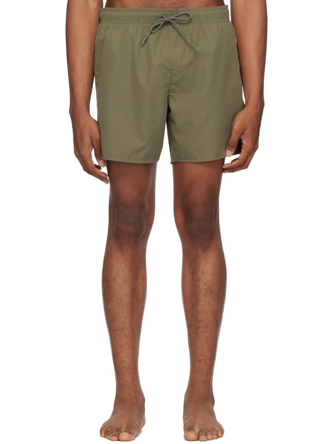 Khaki Drawstring Swim Shorts - 1