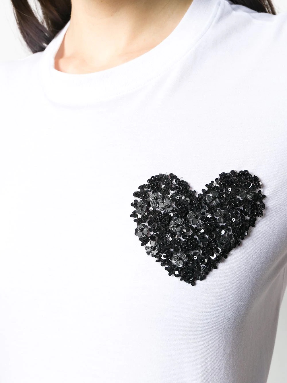 heart embroidery T-shirt - 5