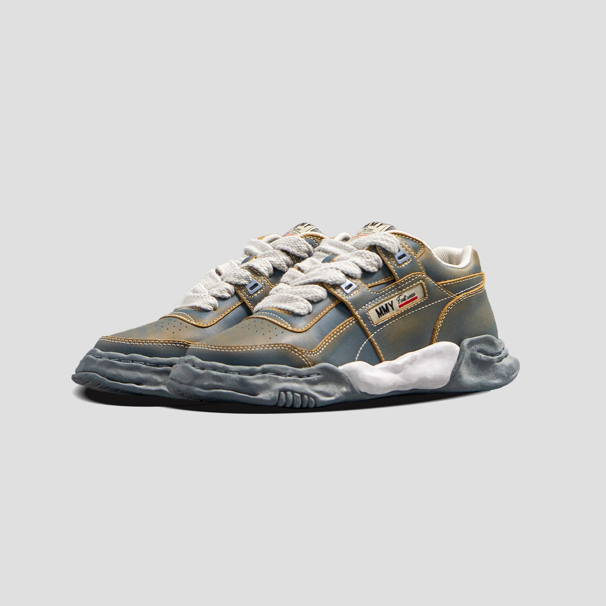 PARKER OG SOLE LOW-TOP VINTAGE TREATMENT LEATHER SNEAKERS - 2