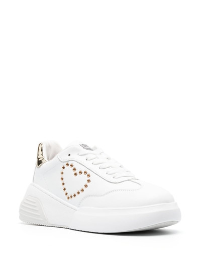 Moschino heart eyelets leather sneakers outlook