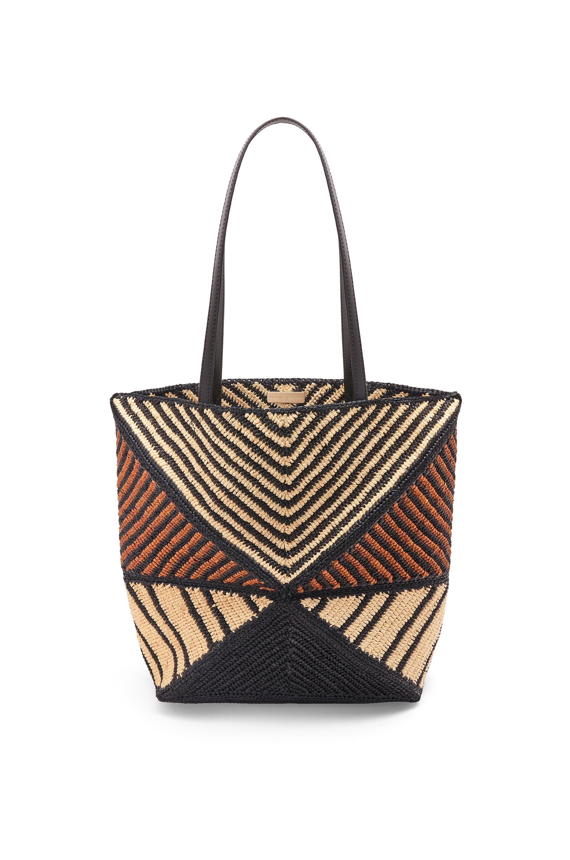 Puzzle Fold Tote in raffia - 7