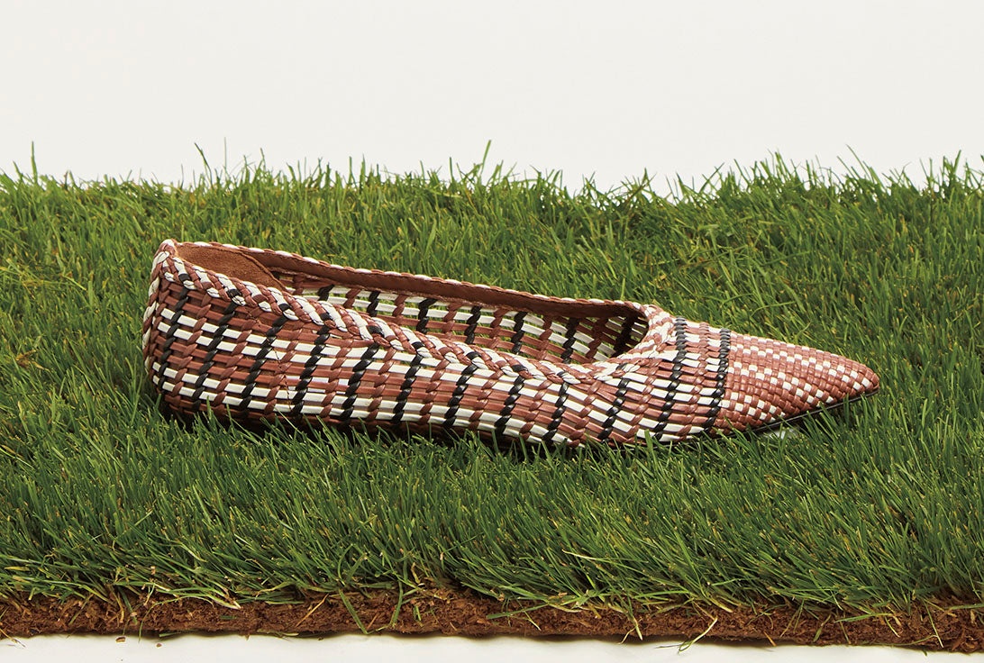 Aurora Braided Flat Shoe in Cognac Multi Leather - 5