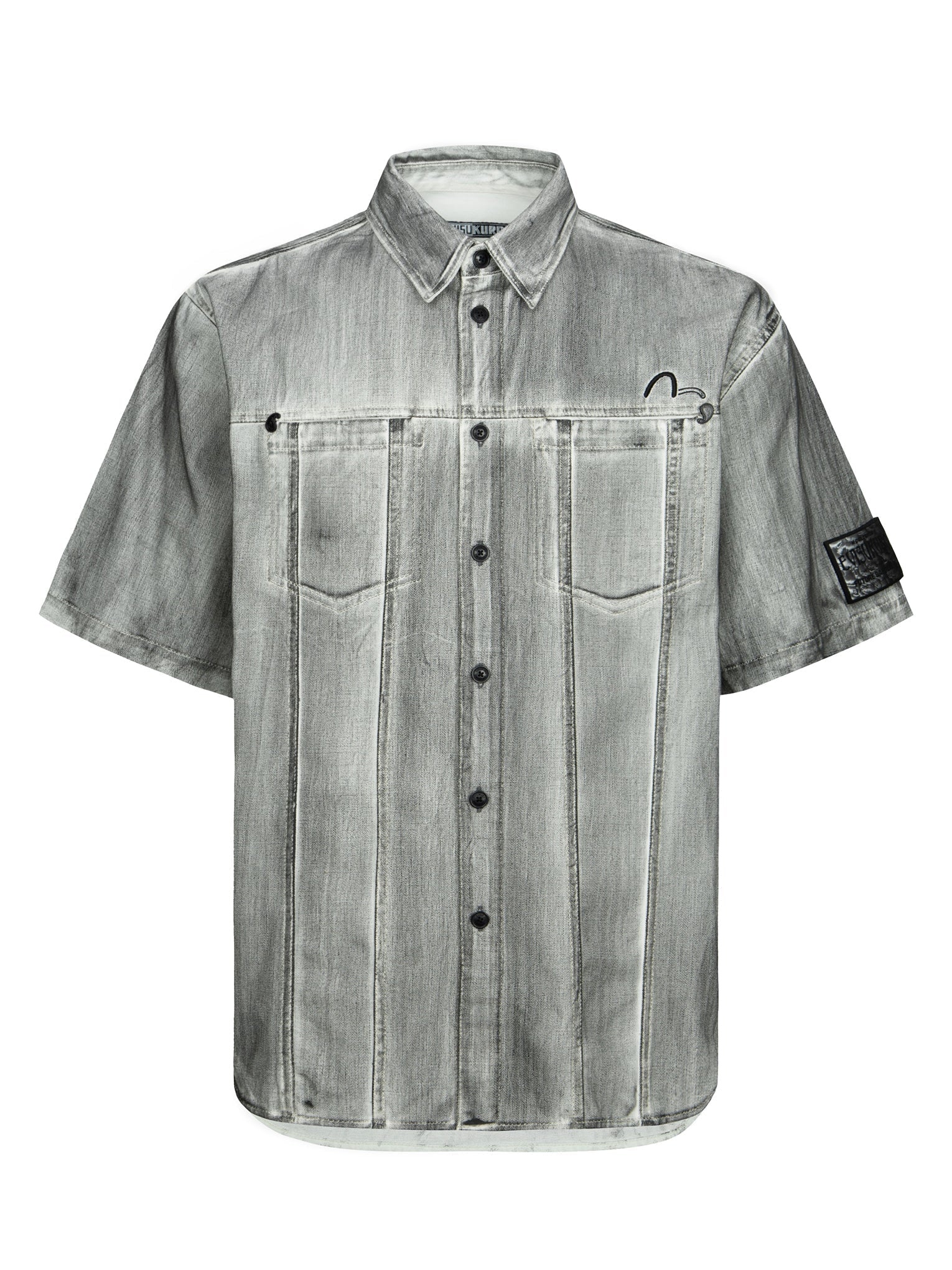 Seagull Embroidery Relax Fit Short-Sleeves Shirt - 11