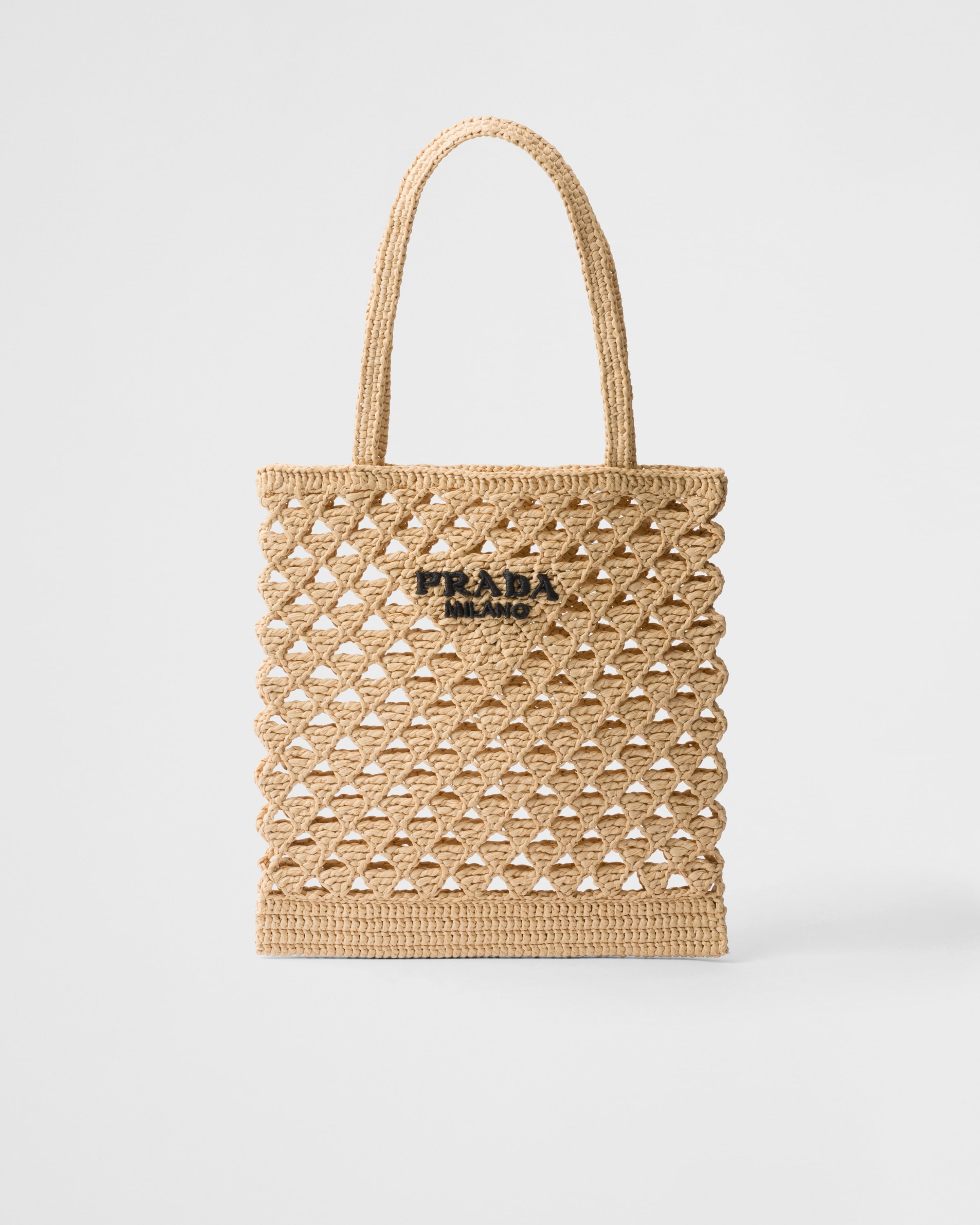 Woven fabric crochet tote bag - 1