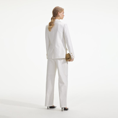 self-portrait White Linen Trousers outlook