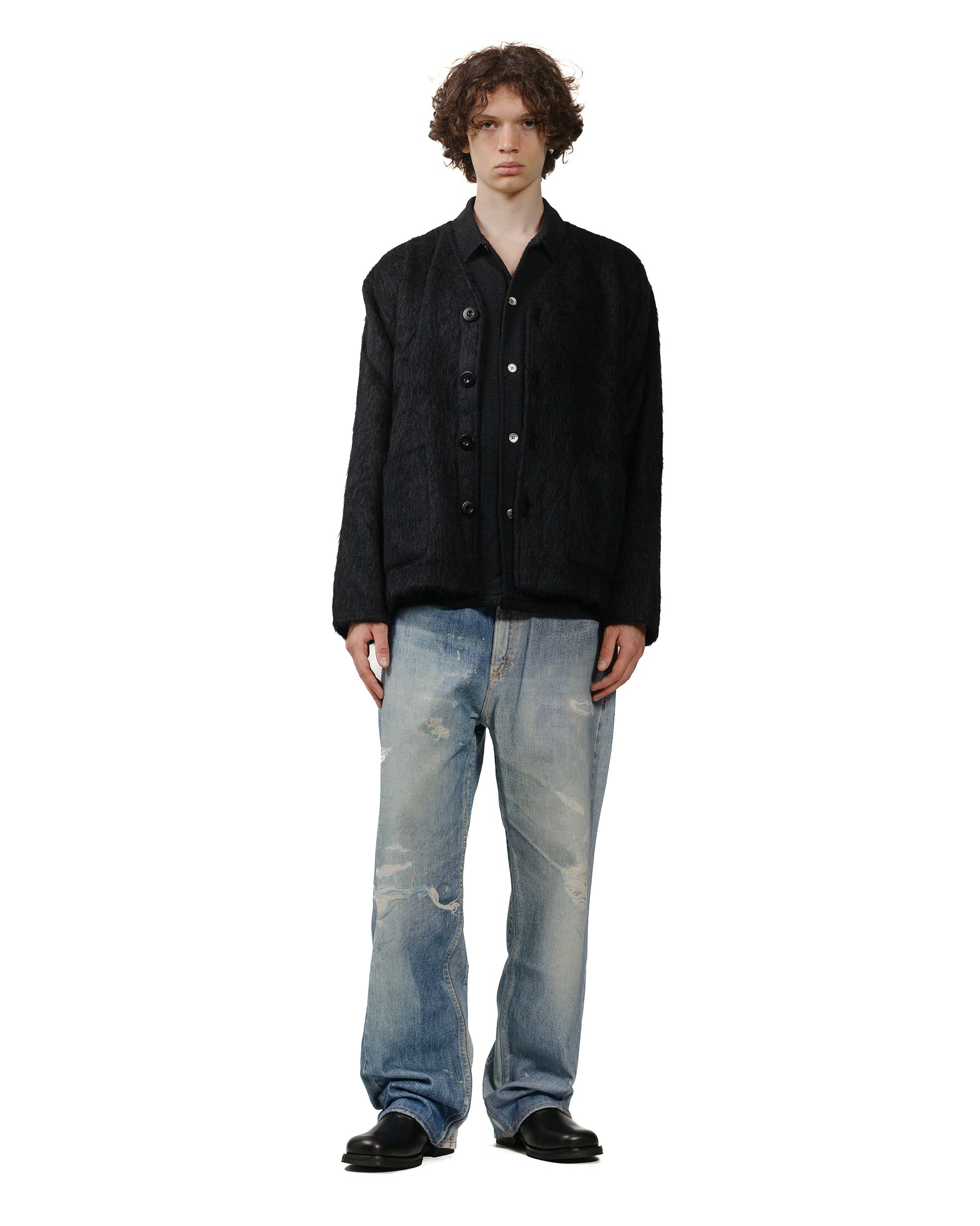 Cardigan Black Mohair - 4