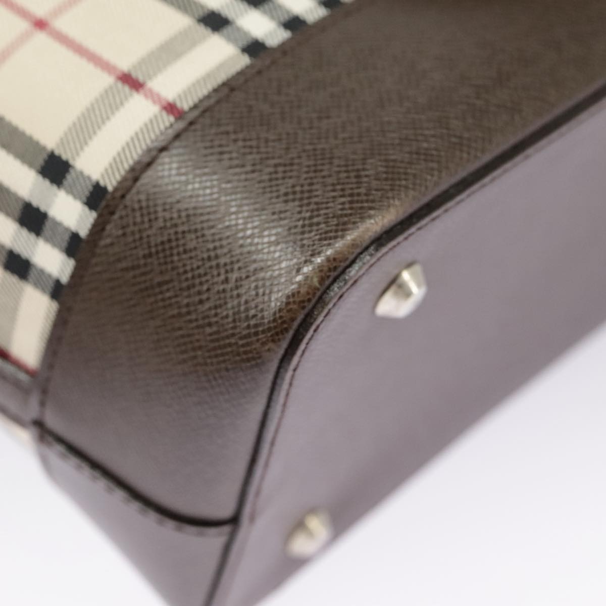Burberry Nova Check Hand Bag Canvas Leather Beige - 15