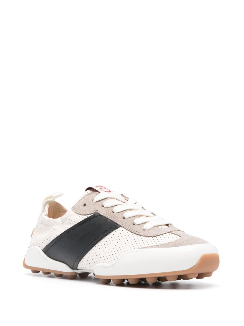 panelled leather sneakers - 2