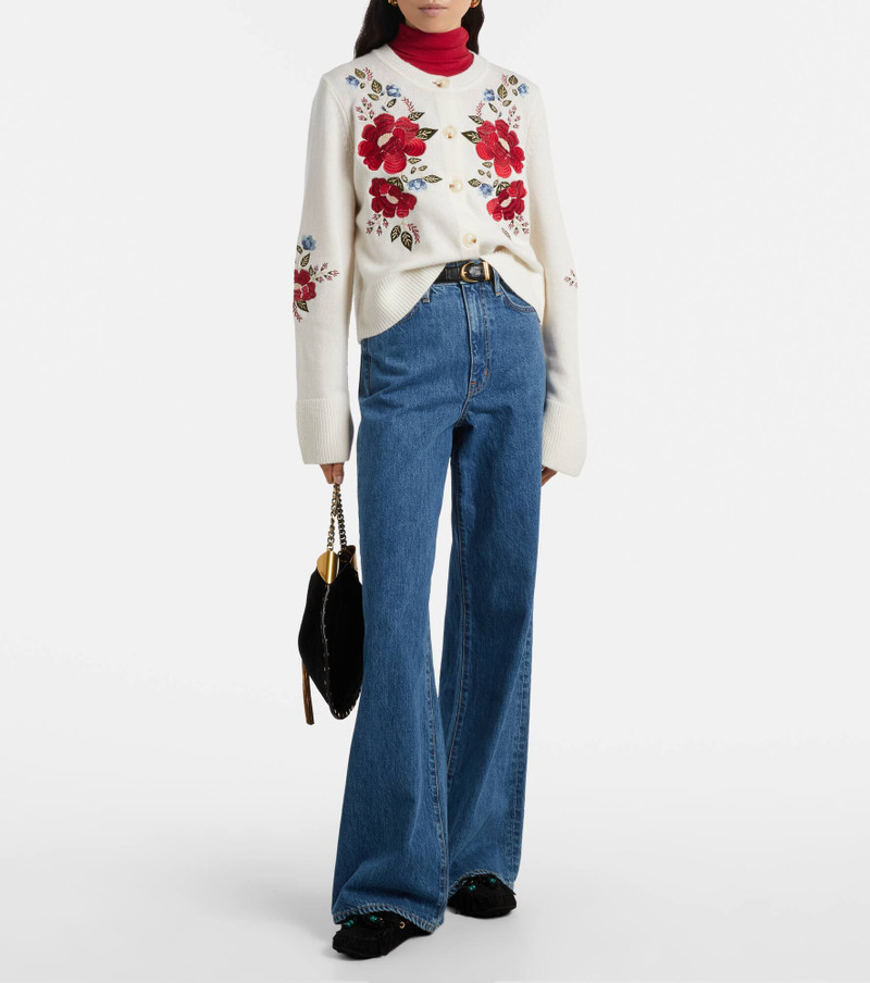 FARM RIO Embroidered wool cardigan outlook