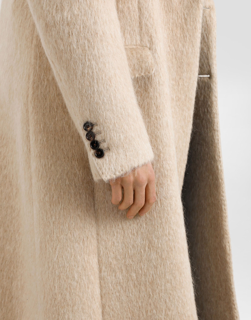 Long-haired mohair blend double-breasted coat 4