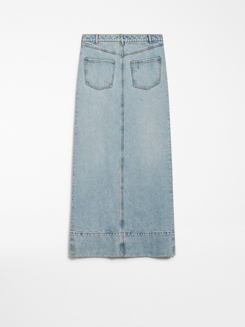 PIAVE Long skirt in worn denim - 1