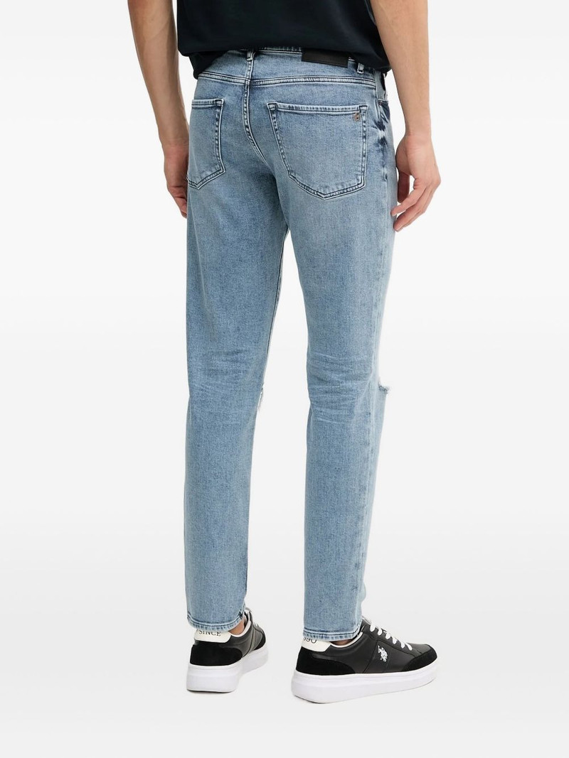 BOSS knee-rips straight-leg jeans outlook