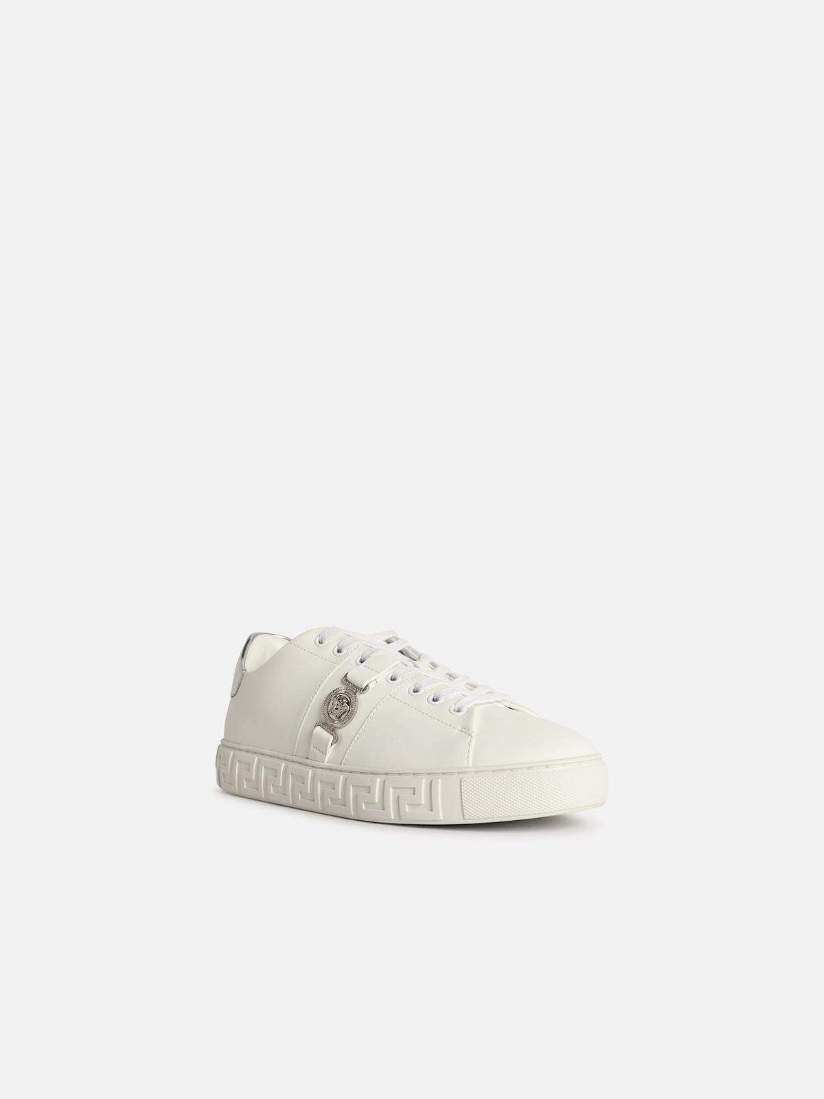 'FREE BIO' WHITE FAUX LEATHER SNEAKERS - 2