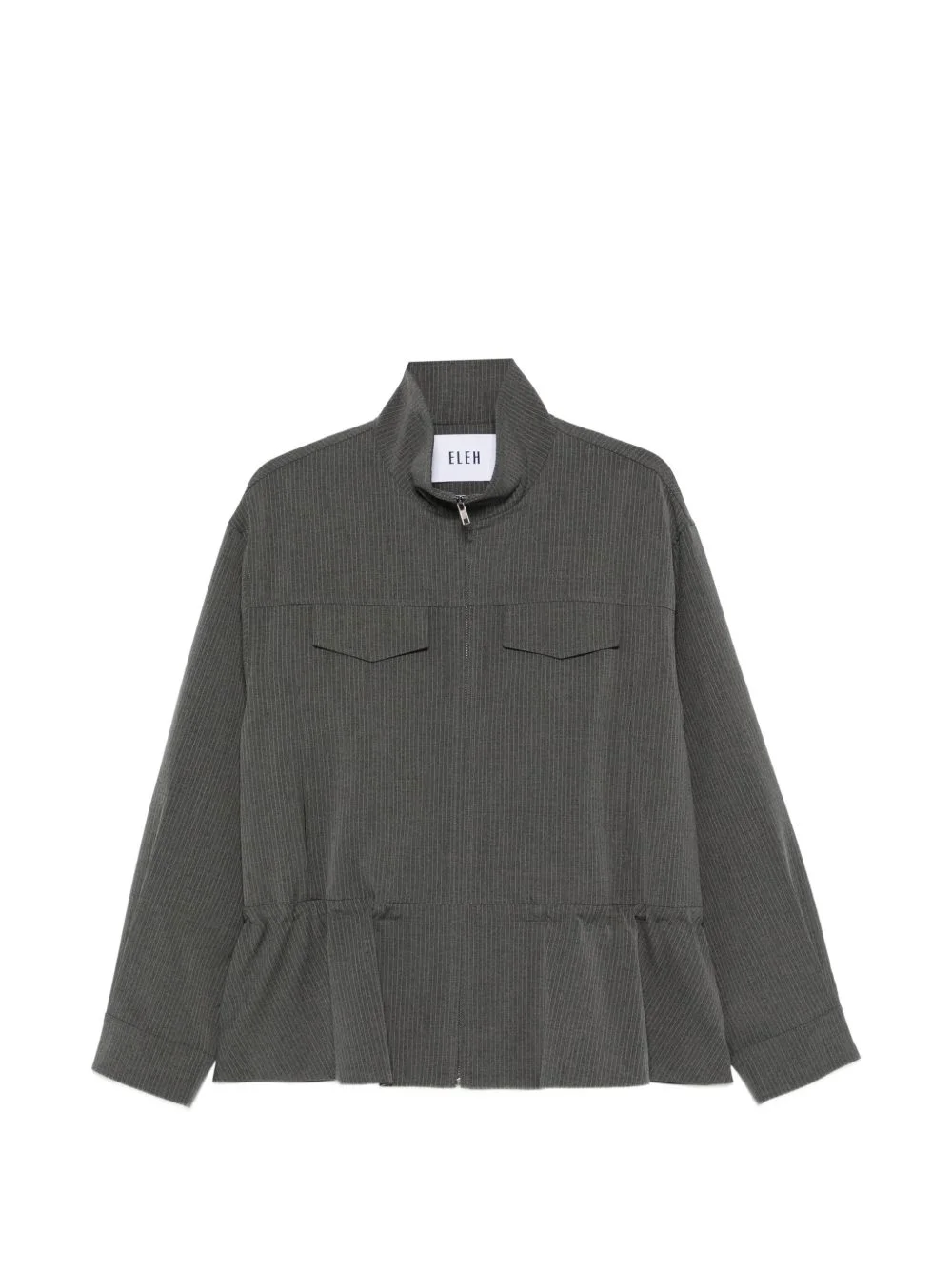 pinstripe drawstring-waist jacket - 1