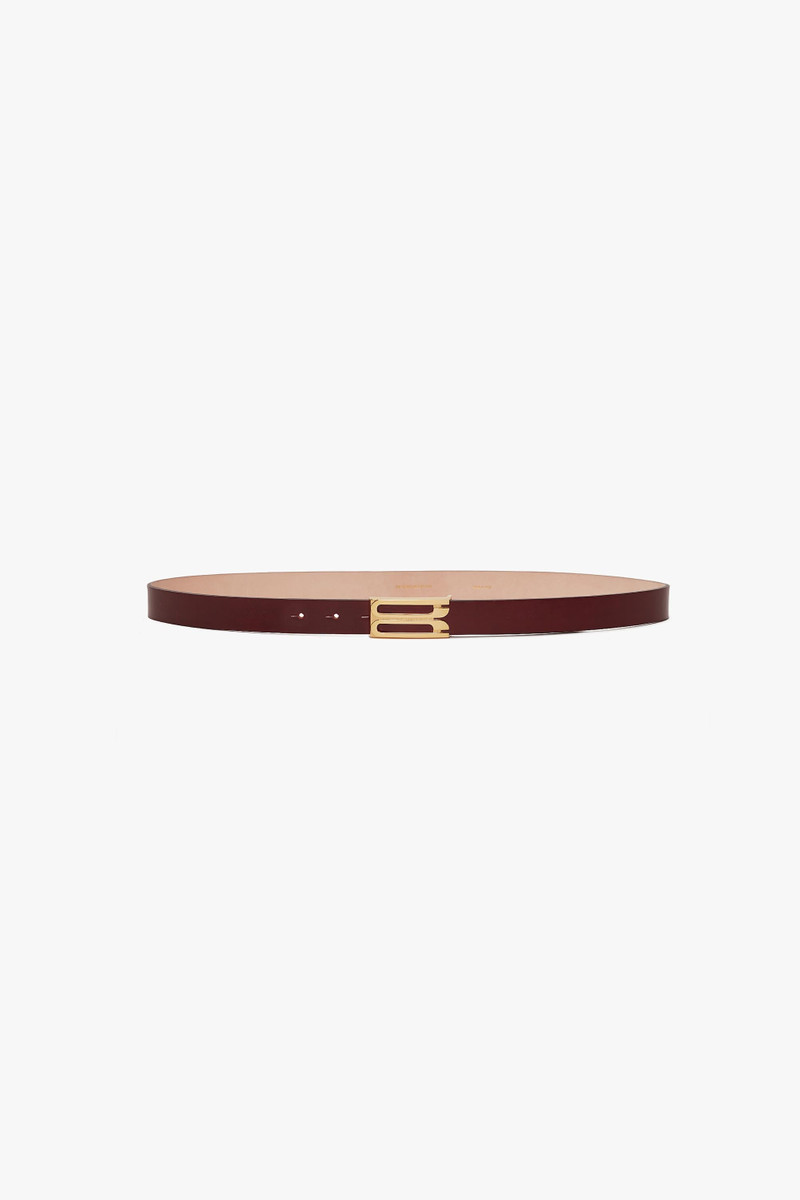 Frame Belt In Burgundy Glossed Leather 1