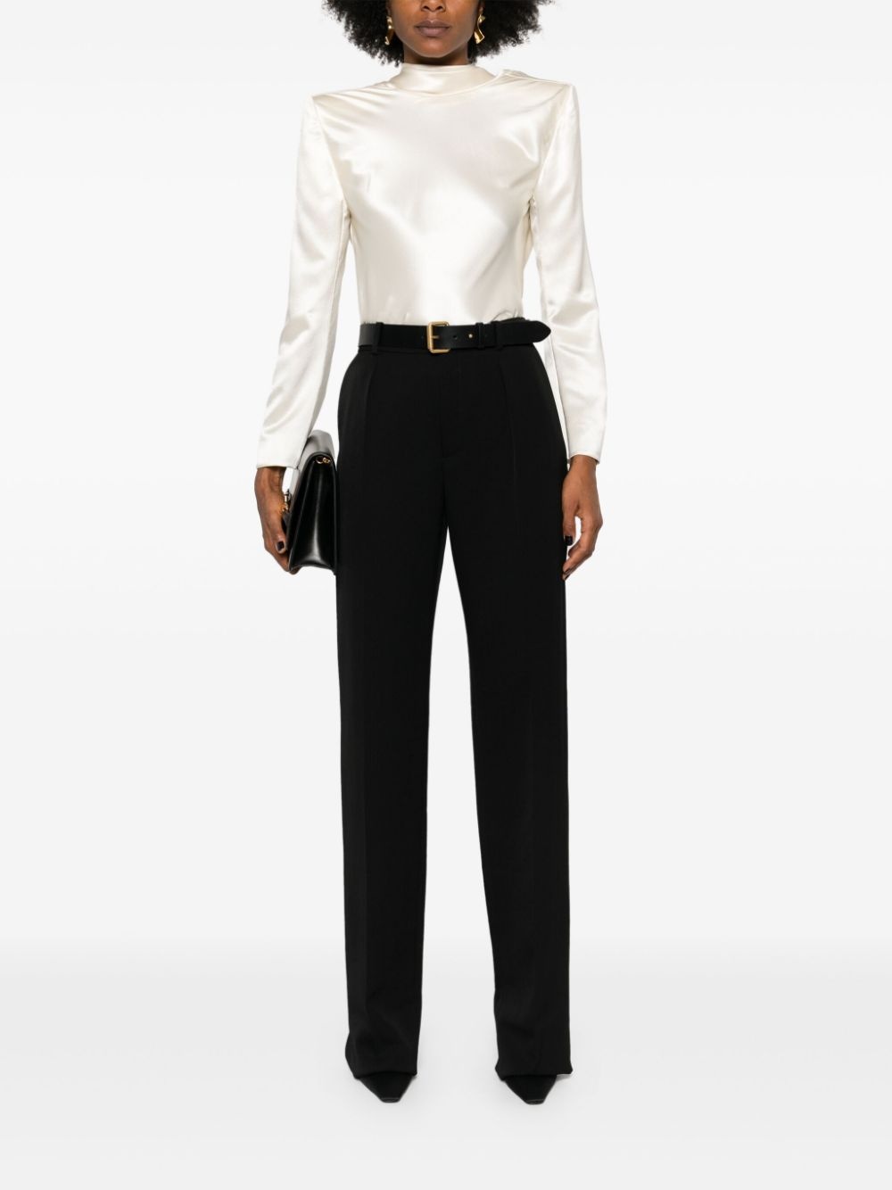 roll-neck silk blouse - 2