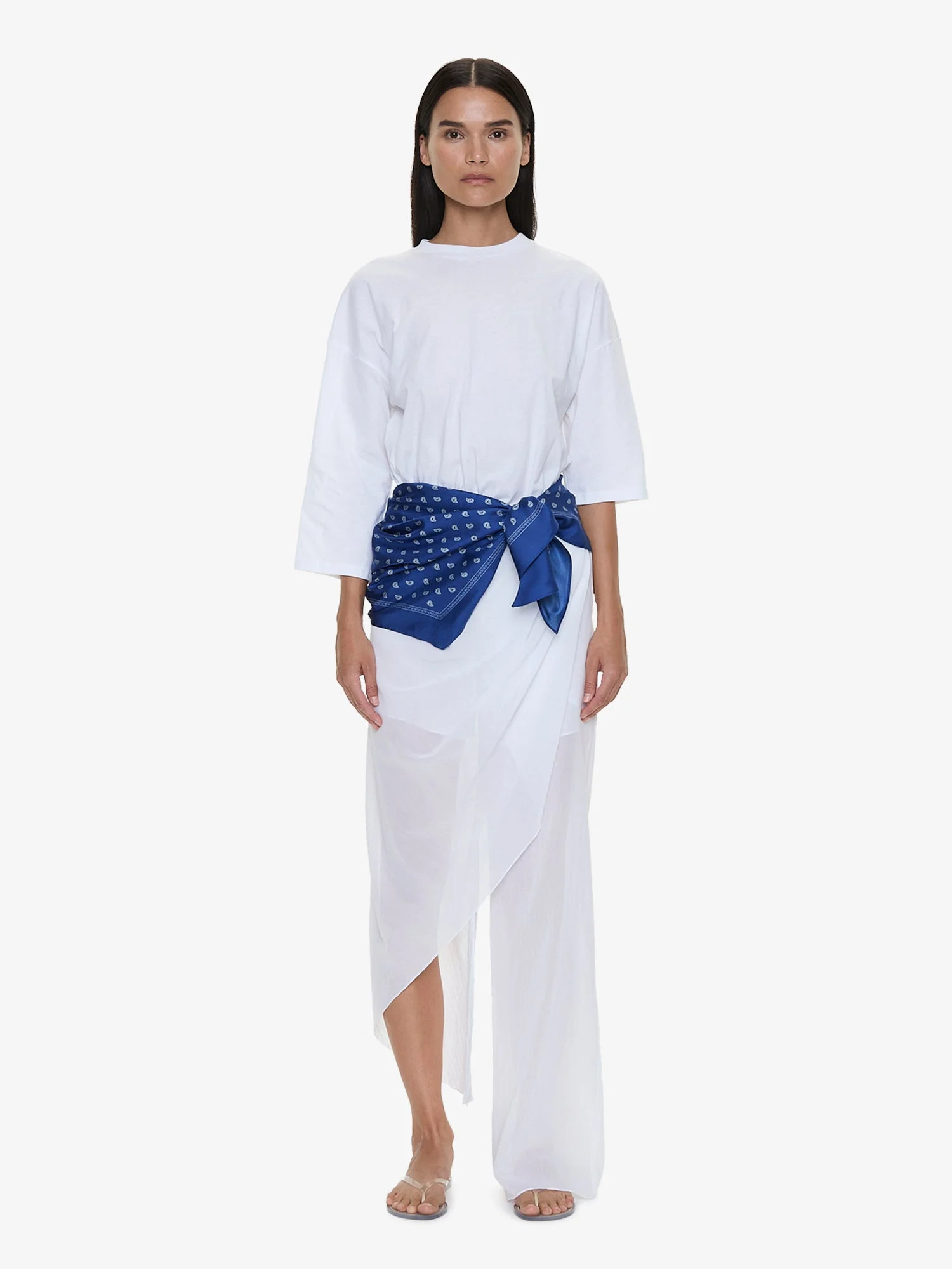 Draped Skirt Cotton Trouser - 1