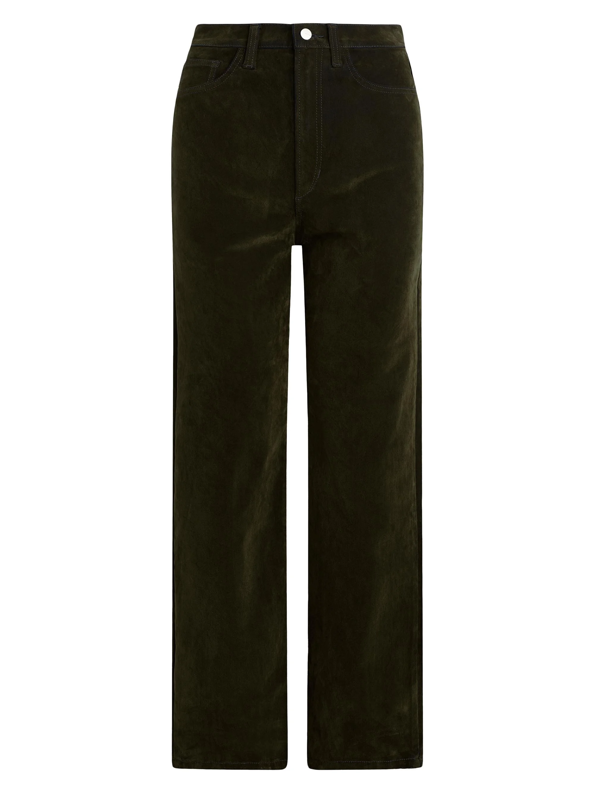 Women's Margot Straight-Leg Velvet Pants - Olive - 1