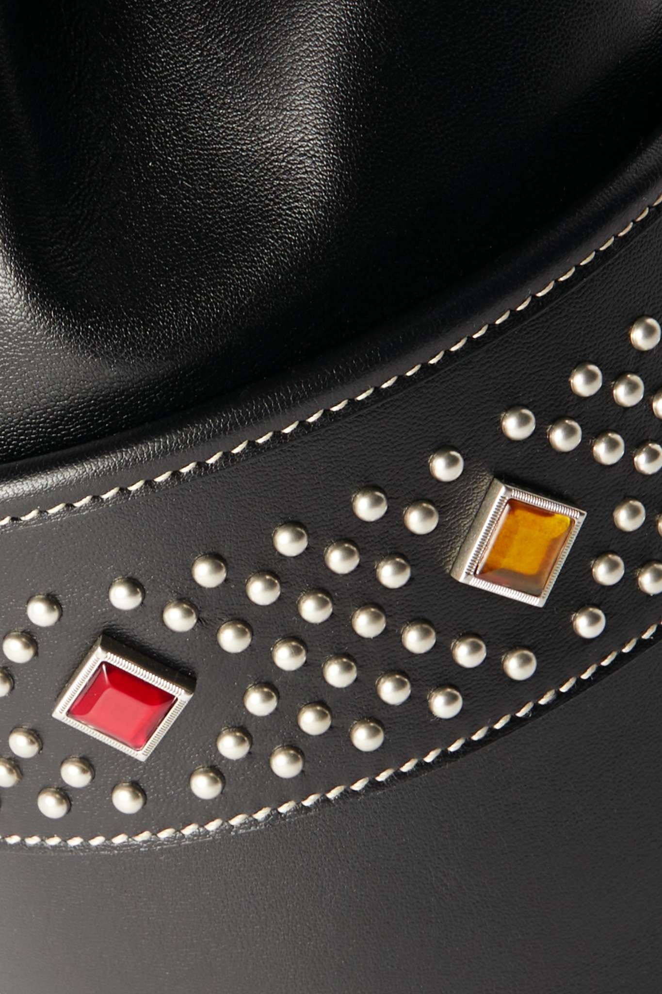 Bahia studded leather bucket bag - 4