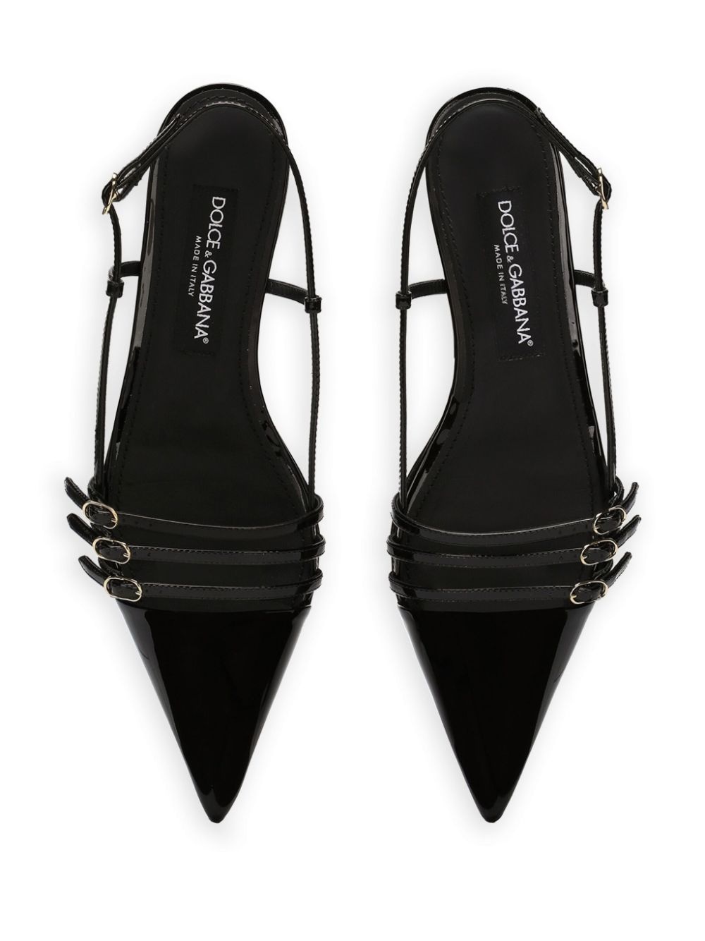 patent-finish leather ballerina shoes - 4