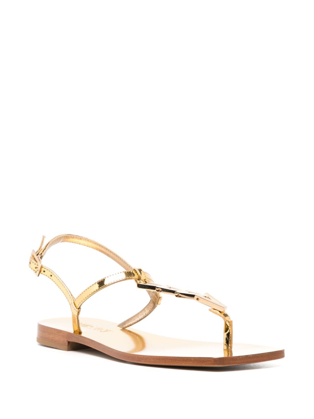 leather T-strap sandals - 2