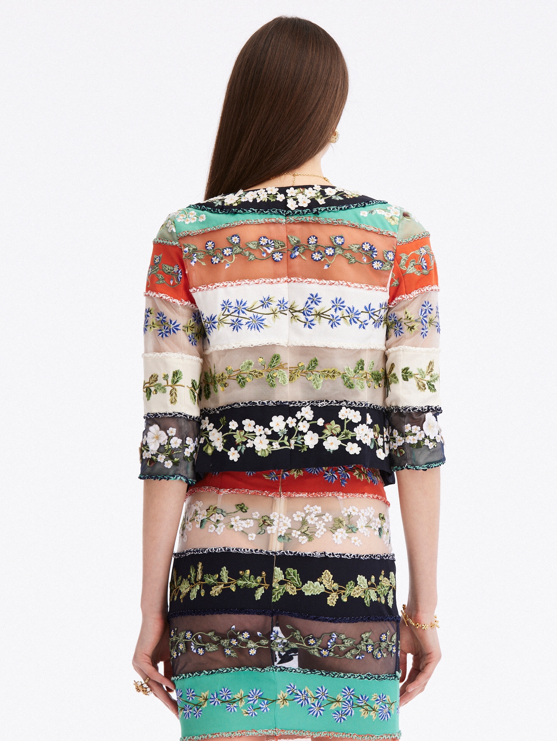 BOTANICAL STRIPE THREADWORK JACKET - 3