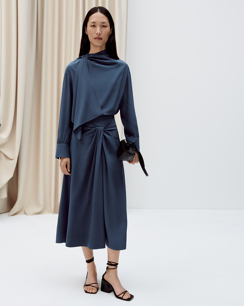 Juliana Crepe de Soie Knot Blouse 6