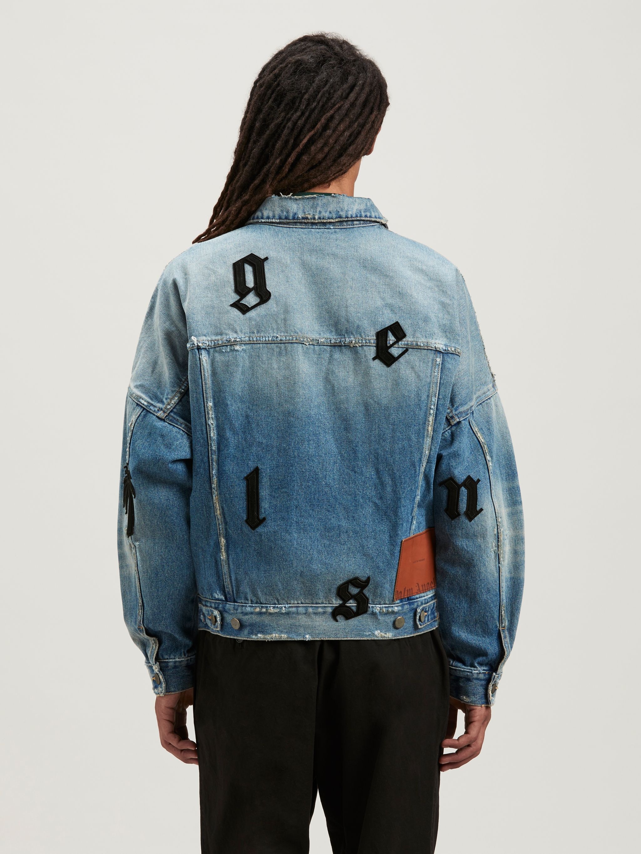 Oversize Logo Patches Denim Jacket - 5