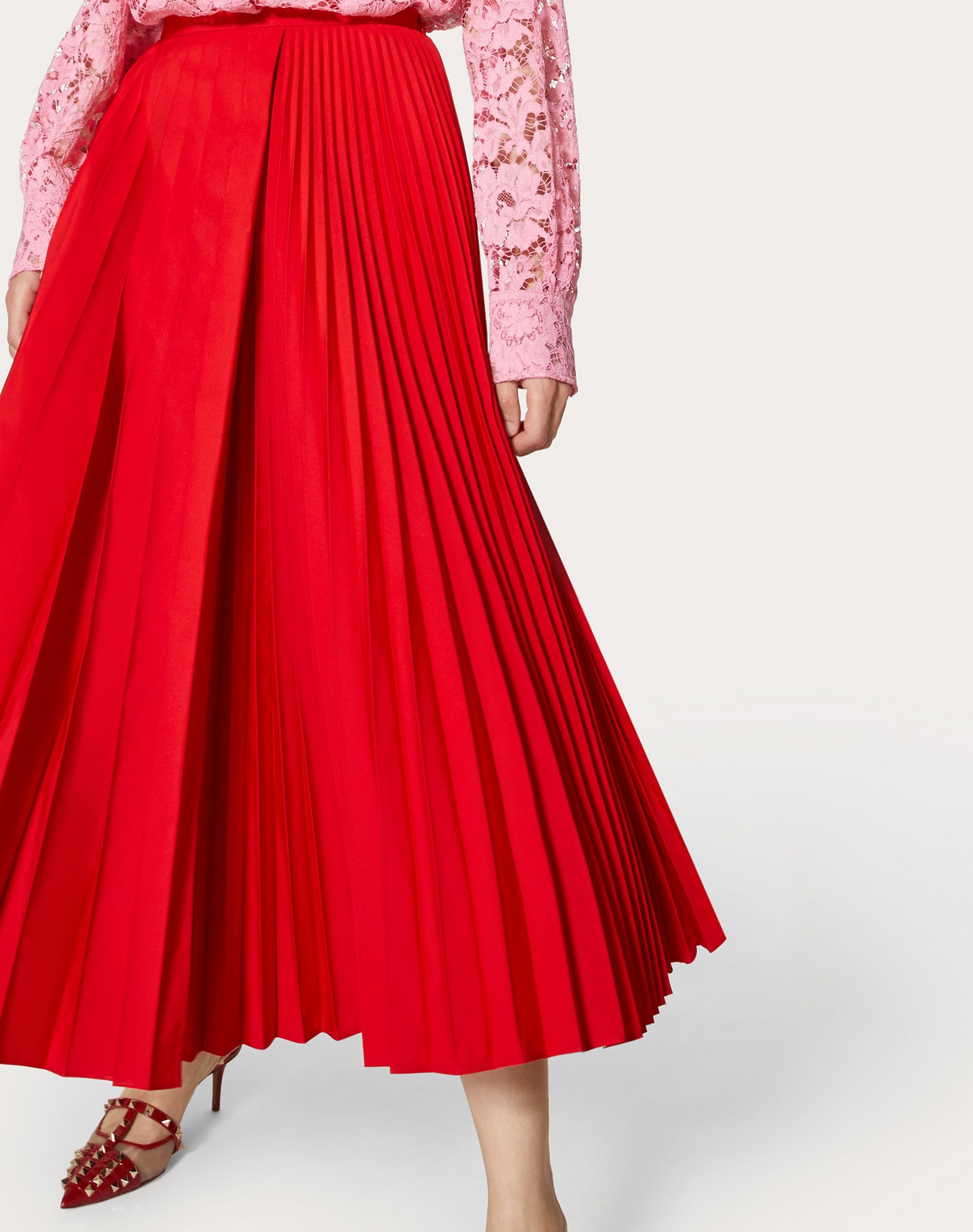 MICRO FAILLE PLEATED SKIRT - 5