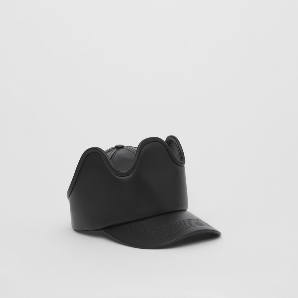 Panel Detail Lambskin Baseball Cap - 5