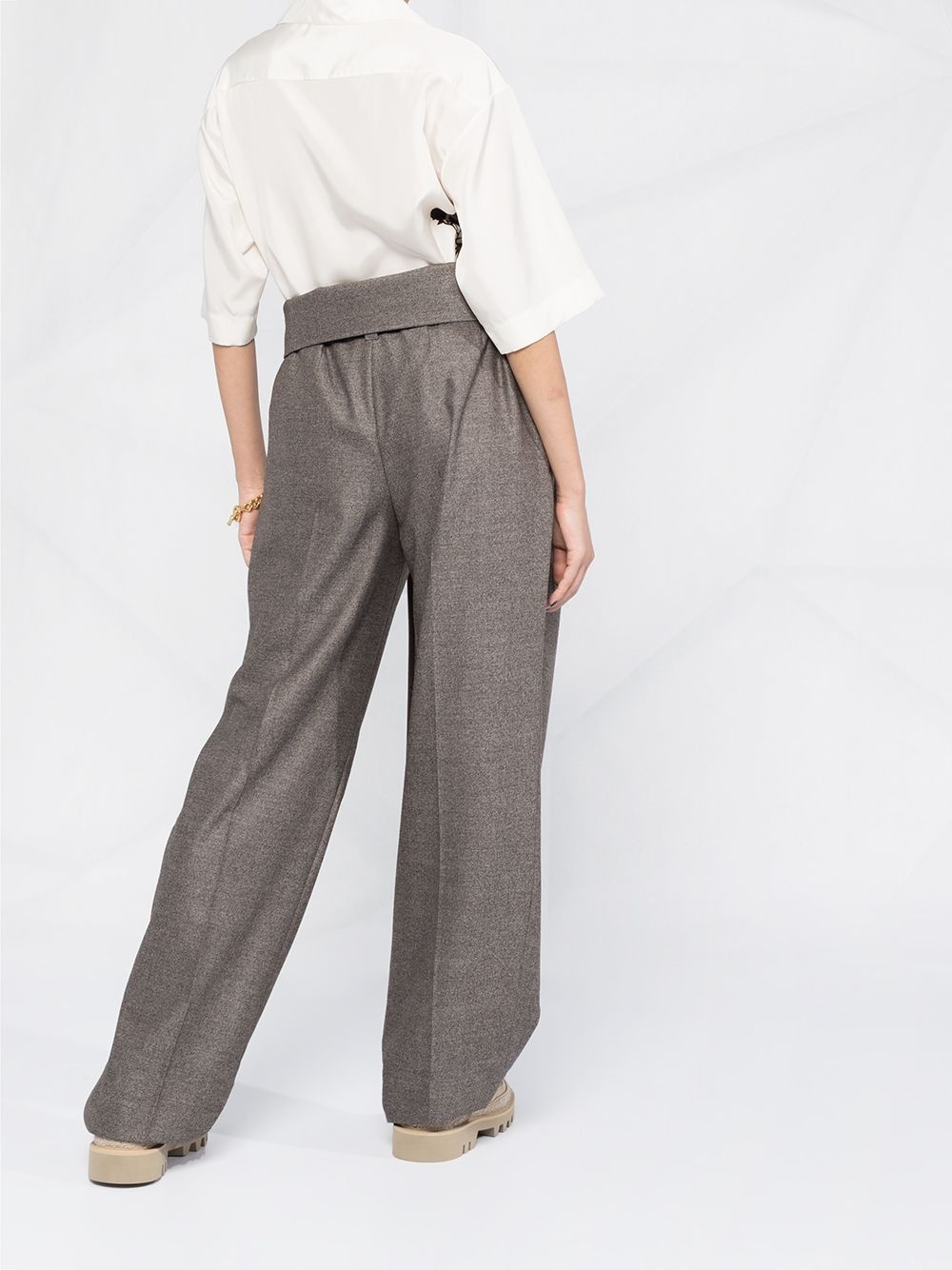 paper-bag waist pleated trousers - 4