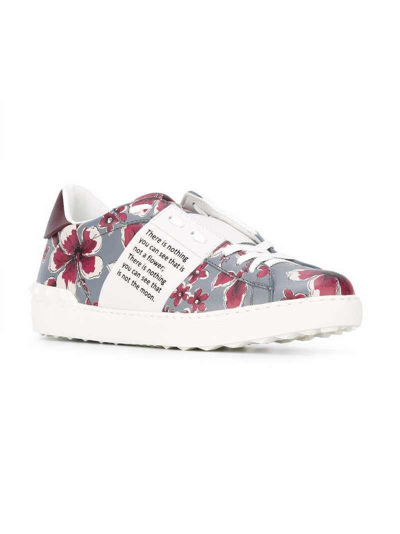 Valentino Open floral-print sneakers outlook