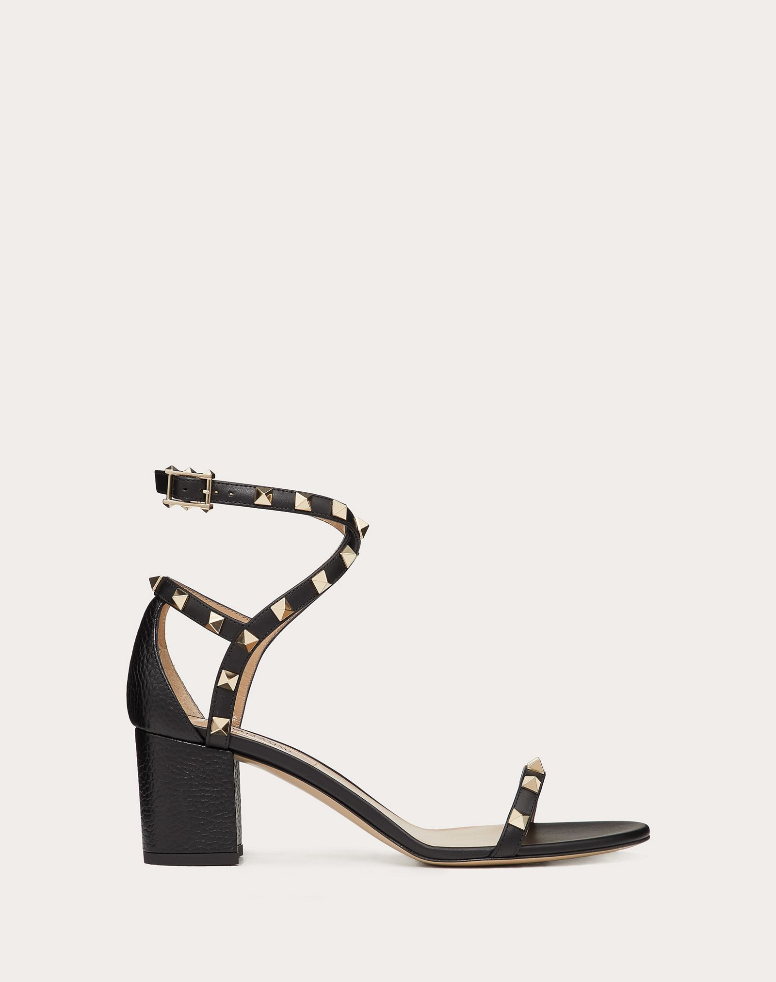 Rockstud Grainy Calfskin Sandal 60 mm - 1