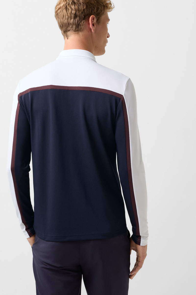 Gernot polo long-sleeved top in Navy blue/white 3
