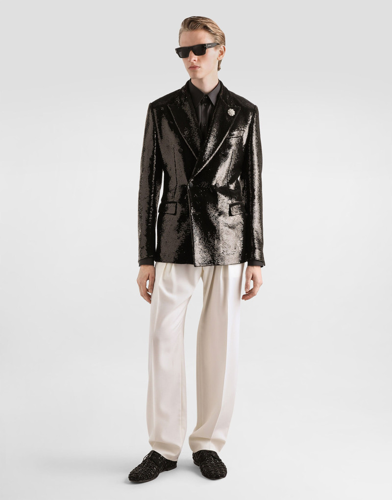 Dolce & Gabbana Double-breasted sicilia light jacket with sequins outlook