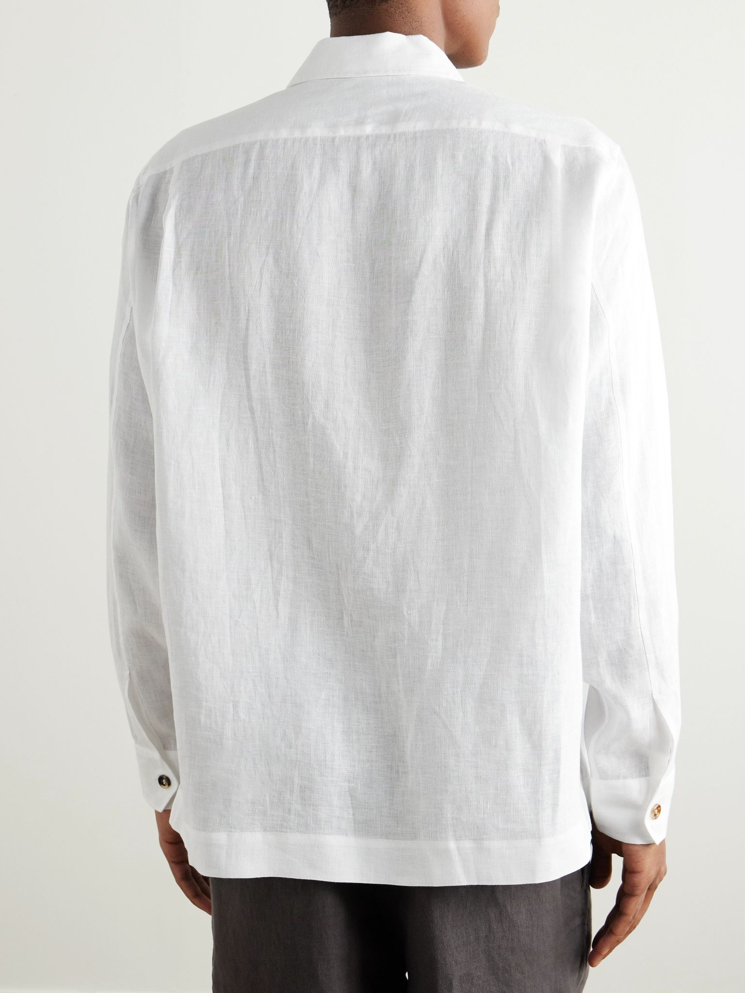 Linen Overshirt White - 4