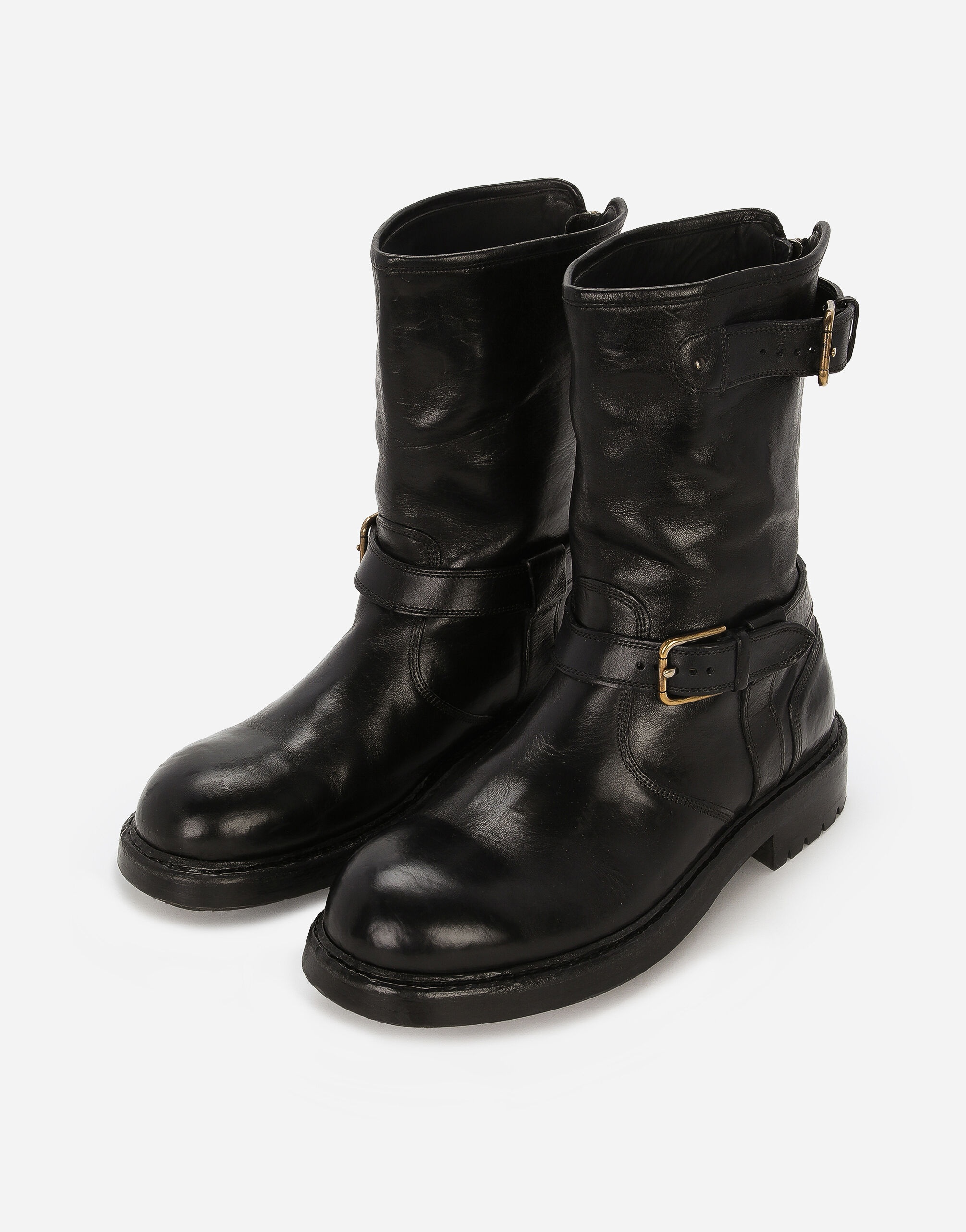 Leather biker boots - 5