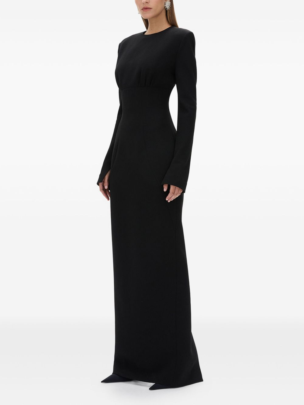 Dover padded-shoulder maxi gown - 2