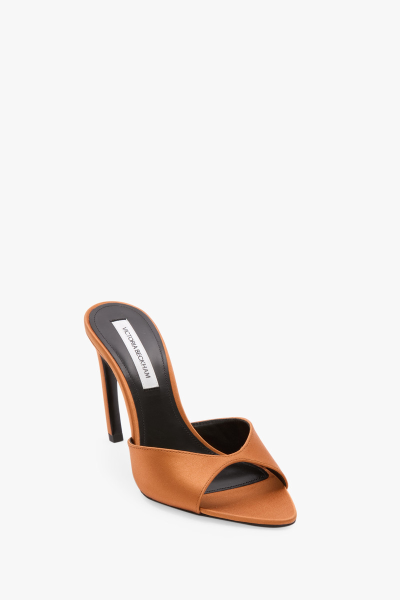 Victoria Beckham Harlow Mule 100 In Bronze Satin outlook
