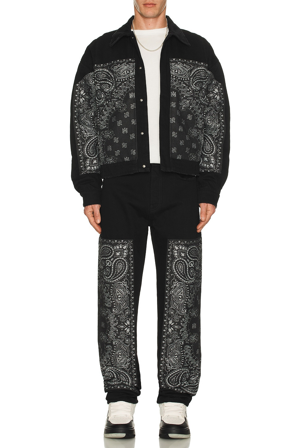 Bandana Jacquard Paneled Blouson - 5
